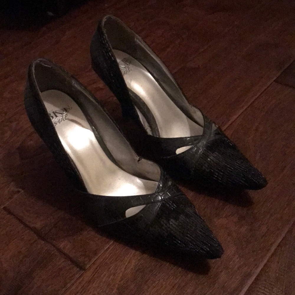 Black Buckle Brand Heels